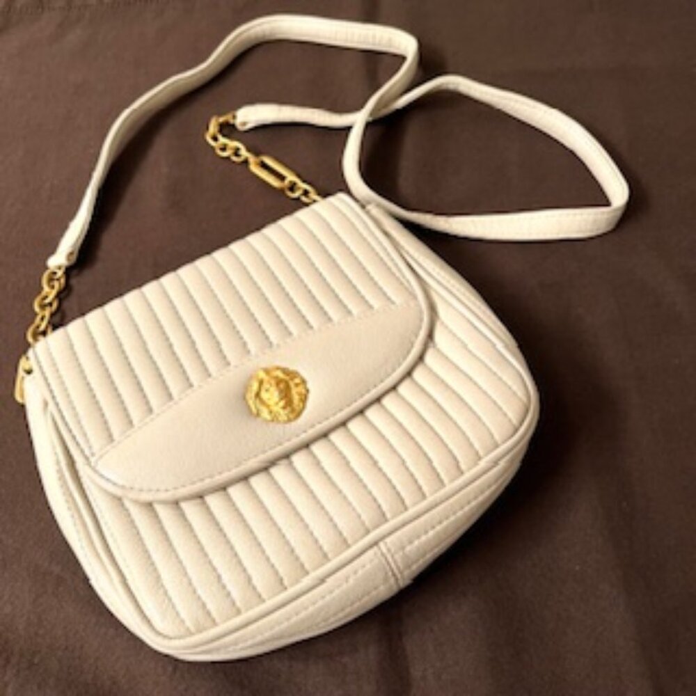 Vintage Anne Klein for Oroton quilted crossbody leather shoulder bag